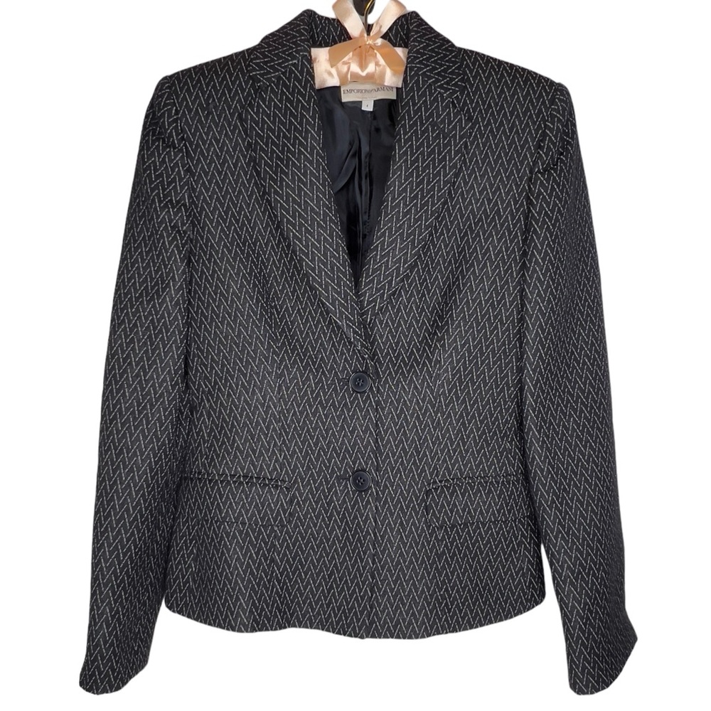 Emporio Armani 100% Virgin Wool Blazer Size 4 Made in Italy